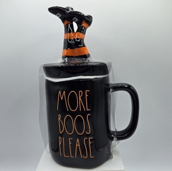 Rae Dunn Accessories - Rae Dunn More Boos Please Black Witch Legs Ceramic Mug